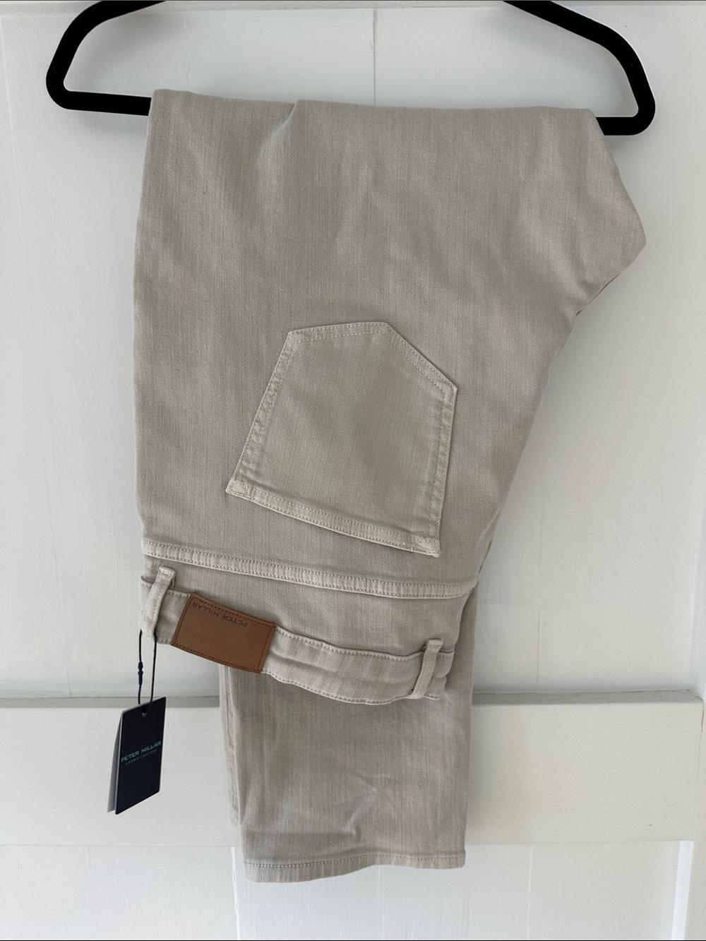 Peter Millar Slim Straight Jeans in Light Taupe